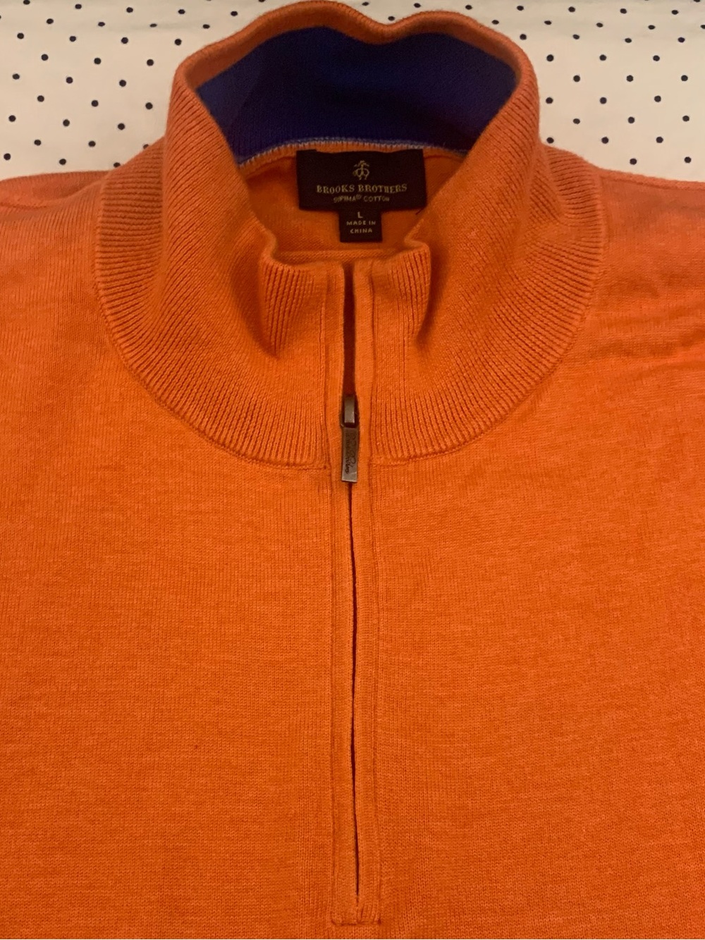 BROOKS BROTHERS Supima Cotton 1/4 Zip Sweater